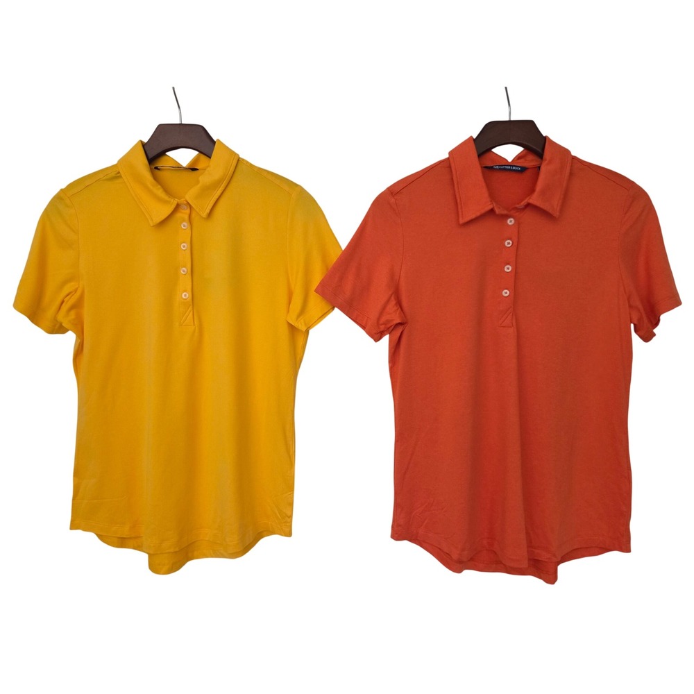 Cutter & Buck Coastline Epic Comfort Eco Lot of 2 Womens S Yellow Orange NWT